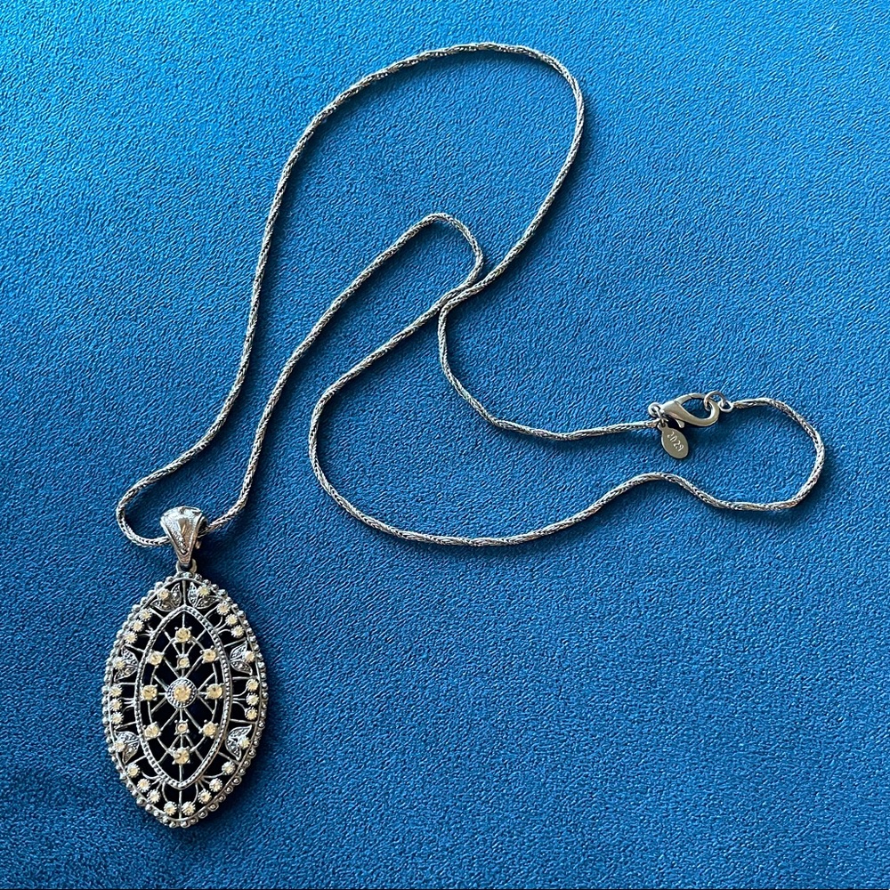 Long Dark Silver Retro Necklace 2028